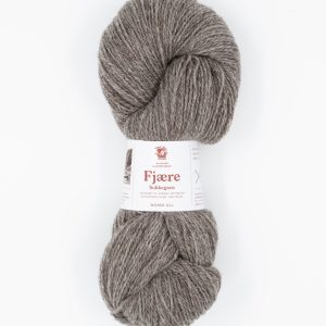 Fjære sokkegarn, melert mellombrun