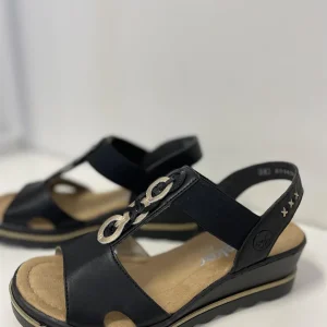 Sandal med Kilehæl Sort