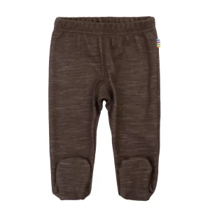 Joha - Leggings med fot i ull/bambus Mørk brun