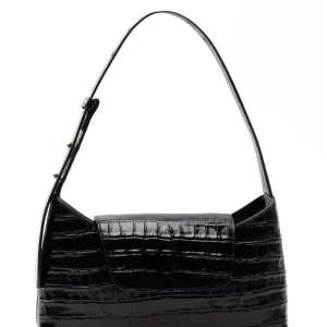 Vesker | Envelope Croco Leather Black