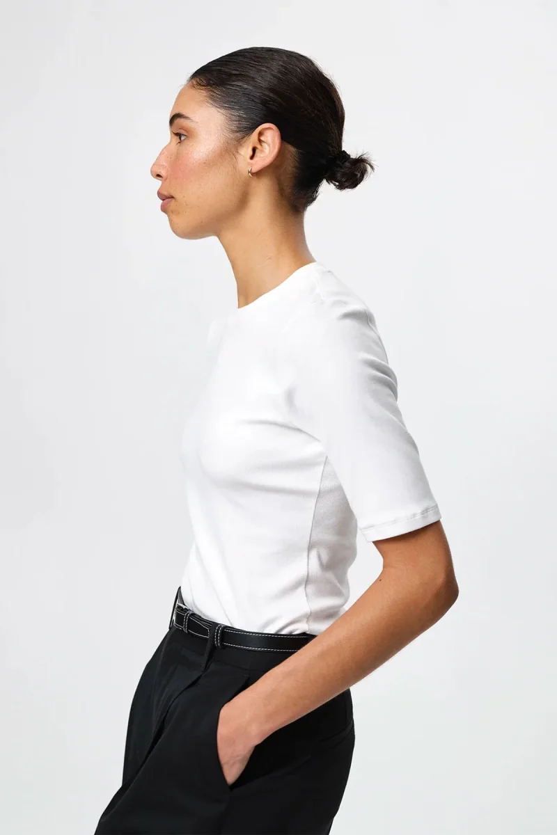 T-skjorter | Marianne Rib Tee - White - Image 5