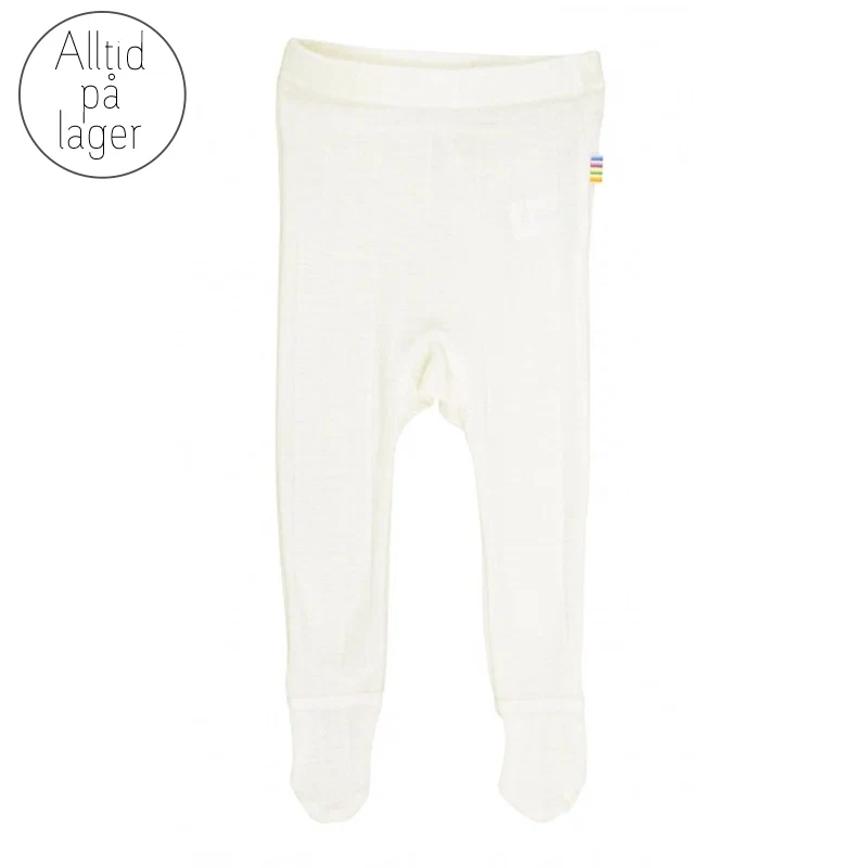 Joha - Leggings i ull/silke med fot Off-white