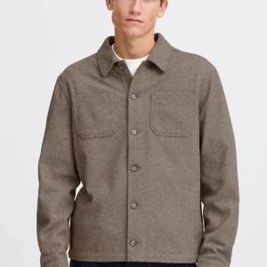 Gibson Herringbone Jacket Brun Melert