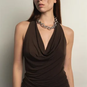 Soleil Top Mocha Bluser