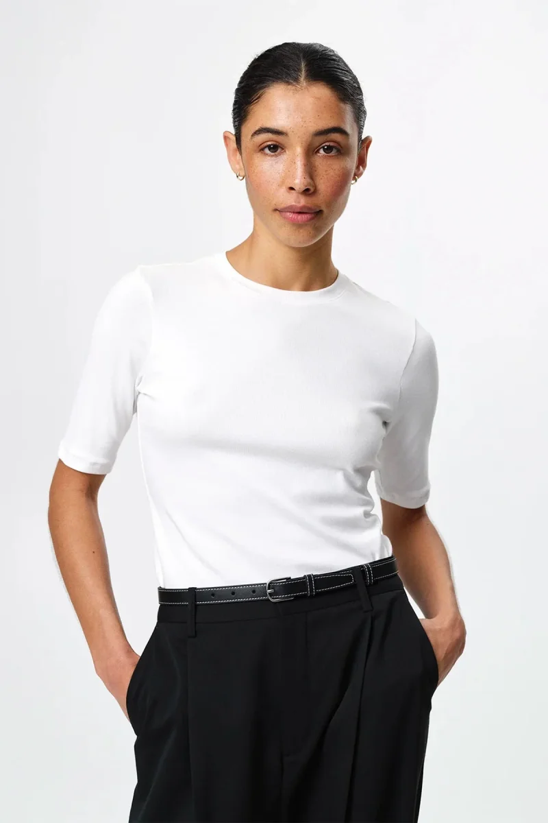 T-skjorter | Marianne Rib Tee - White - Image 3