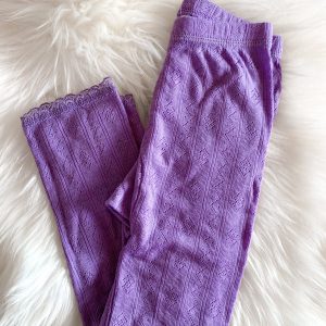 Joha - Leggings i ull/silke med blonder Lilla