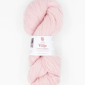 Vilje lamullgarn, blek rosa