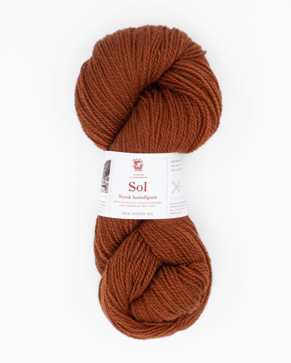 Sol lamullgarn, rødbrun