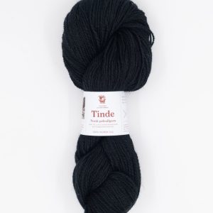 Tinde pelsullgarn, svart