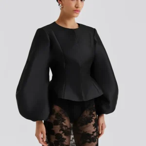 Bluser | Vendela Balloon Sleeve Blouse Black