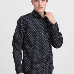 Anton Floral Shirt Mørkeblå