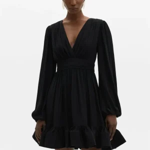 Kjoler | Jadie V-Neck Ruffled Mini Dress