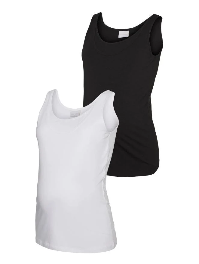 Mamalicious - Gravidsinglet 2pk m. ammefunksjon Black Optica - Image 2