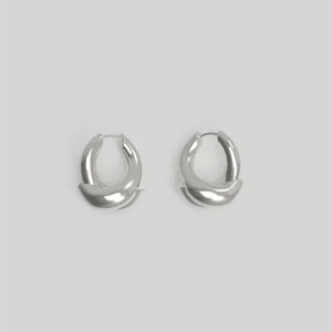 Rose Hoop Small Silver Øredobber
