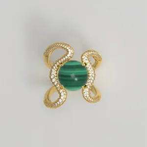 Reef Ring Malachite Diamonds Ringer
