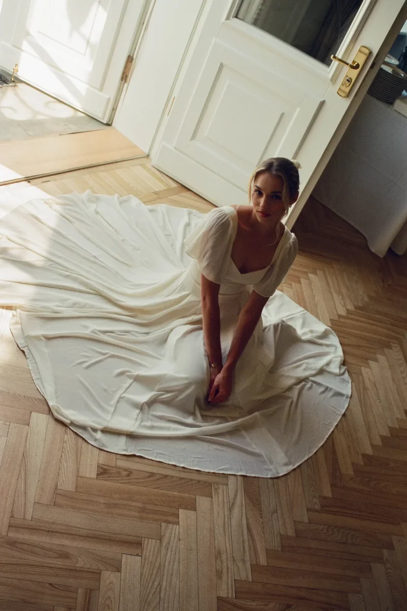 Kjoler | Alette Maxi Dress Flutter Sleeve Ivory - Image 7