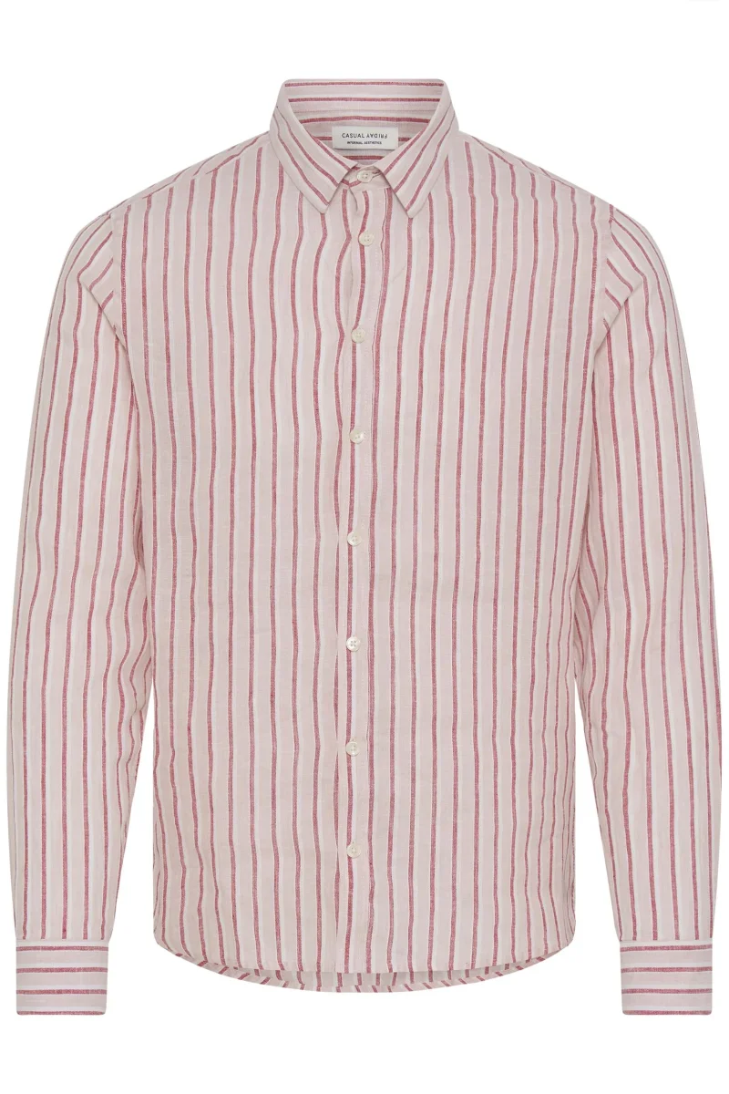 Frissa Striped Linen Shirt Rød - Image 2