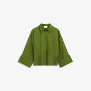 Bluser | Atari Linen Shirt Leaf Green