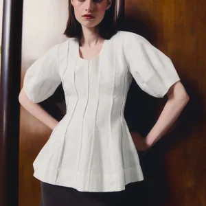 Topper | Mika linen top - White