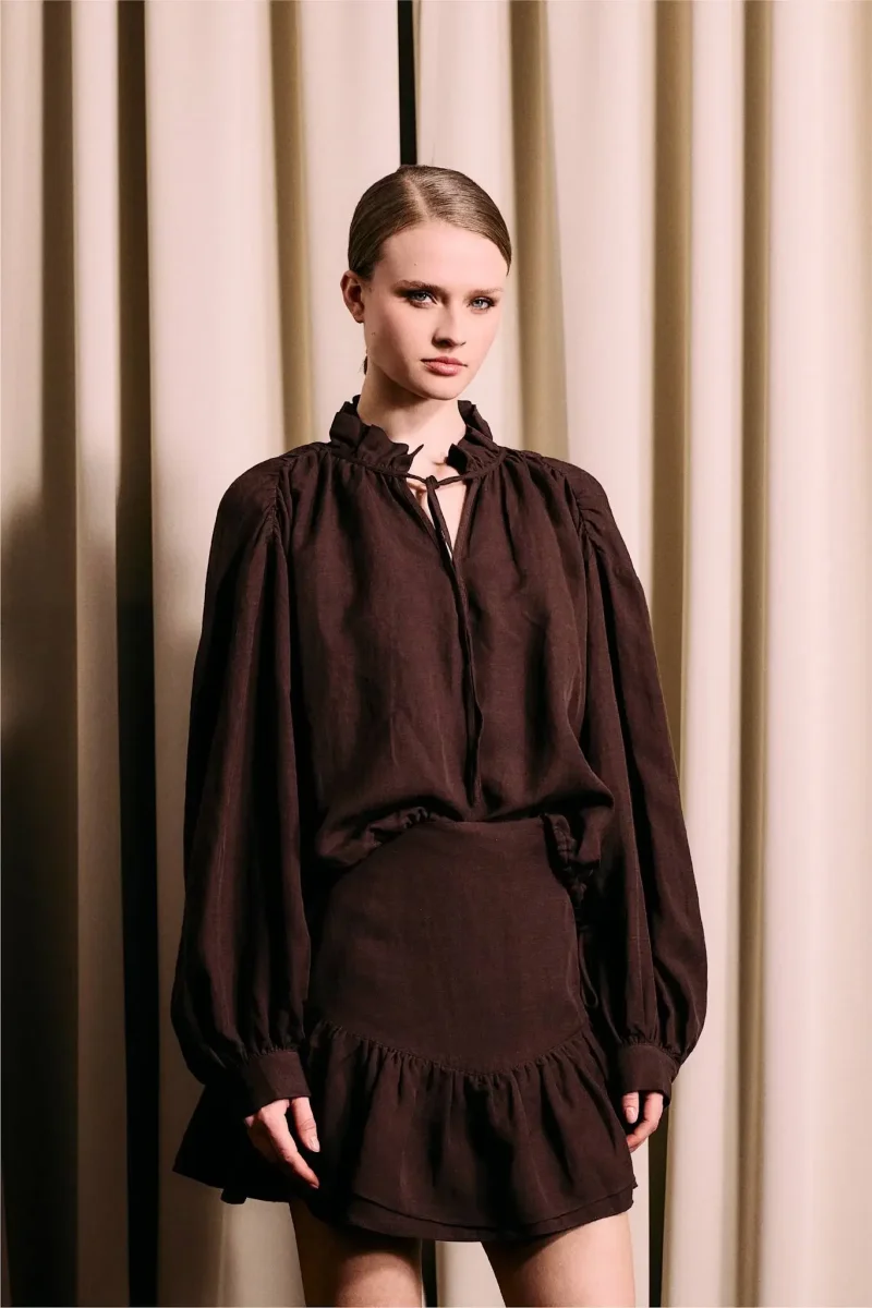 Brooke Blouse Cocoa Brown Bluser - Image 5